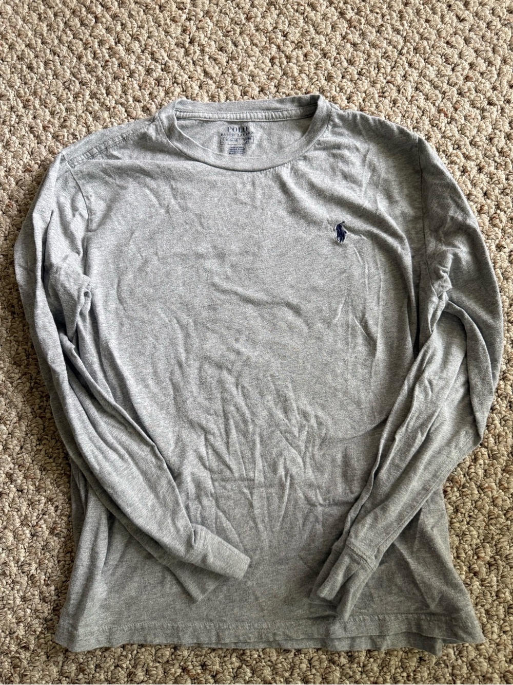 Polo by Ralph Lauren Youth Long Sleeve Crewneck Shirt - Gray